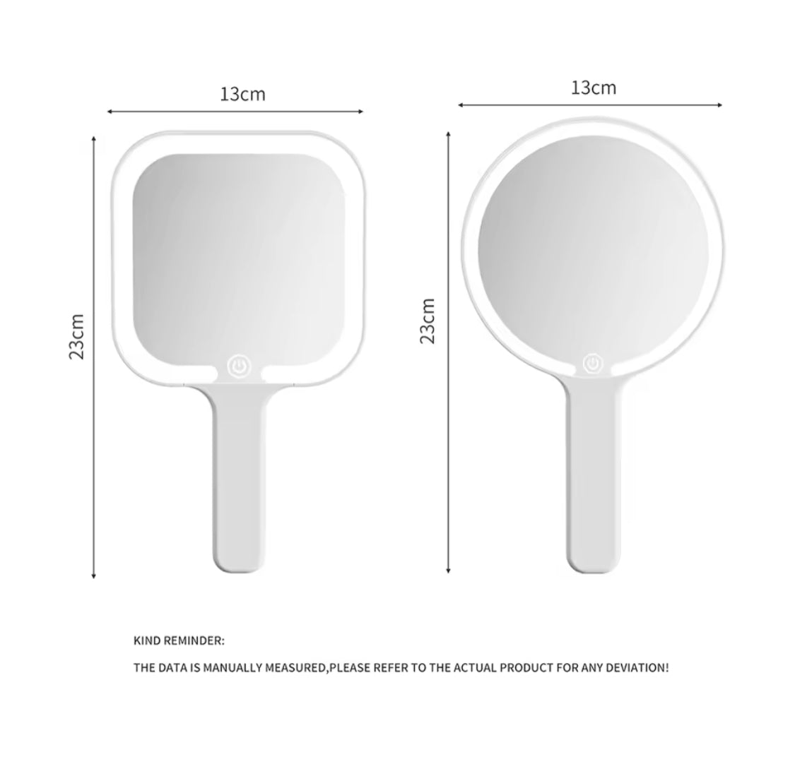 LED Smart Makeup Mirror, Hand Held LED Beauty Mirror, Touch Screen Vanity Mirror, Portable LED Travel Mirror
