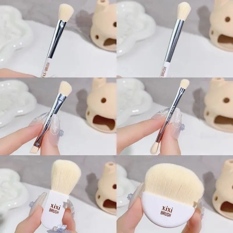 Set Of 4 Candy Makeup Brush Set, Portable Traveling Makeup Brush Set, Beauty Foundation Eye Shadow Tool Makeup Brush Set, Cosmetic Brushes Kit with PVC Case