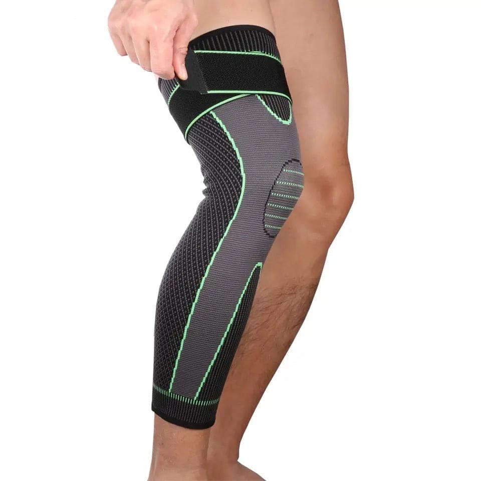 1 Pc Compression Knee Pad With Strap, Long Full Legs Sleeve, Arthritis Relief Running Gym Sport Knee Pad, Elastic Long Kneepad Brace, Warm Belt Knee Massager, Leg Self Heating Support Knee Pad