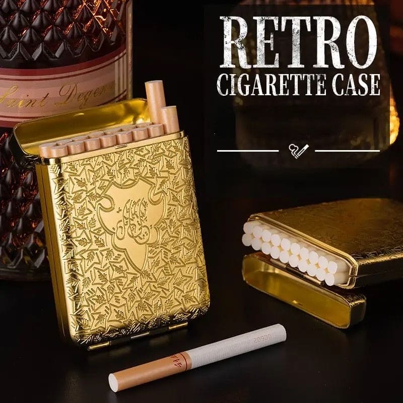 Royal Cigarette Holder, Retro 16 Pcs Cigarette Box, Peaky Blinders Flick Box Holder, Luxury Vintage Carved Cigarette Box, Shelby Smoke Pocket Holder, Portable Smoking Tool, Expandable Cigarette Cases