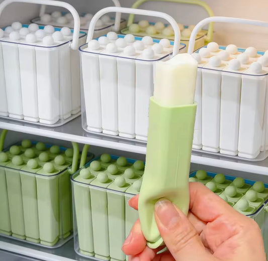 12 Grid Silicone Ice Popsicle Molds With Bucket, Durable Silicone Popsicle Mold with Lid, Portable Frozen Ice Cream Molds