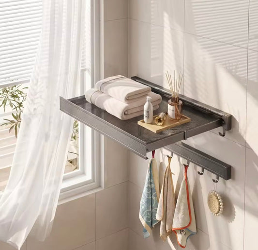 Retractable Aluminium Alloy Clothes Drying Net, Foldable Mesh Laundry Dryer with Hooks, Sturdy Clothes Rack For Balcony