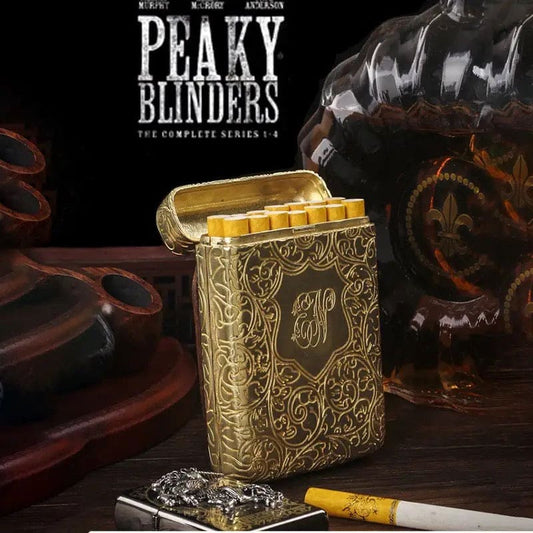 Royal Cigarette Holder, Retro 16 Pcs Cigarette Box, Peaky Blinders Flick Box Holder, Luxury Vintage Carved Cigarette Box, Shelby Smoke Pocket Holder, Portable Smoking Tool, Expandable Cigarette Cases