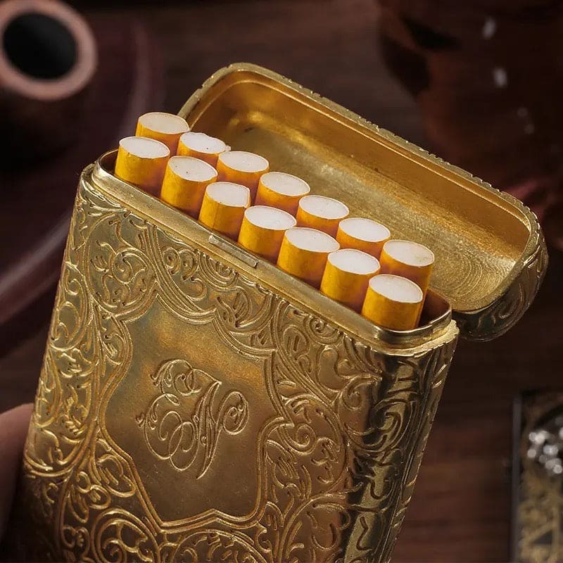 Royal Cigarette Holder, Retro 16 Pcs Cigarette Box, Peaky Blinders Flick Box Holder, Luxury Vintage Carved Cigarette Box, Shelby Smoke Pocket Holder, Portable Smoking Tool, Expandable Cigarette Cases