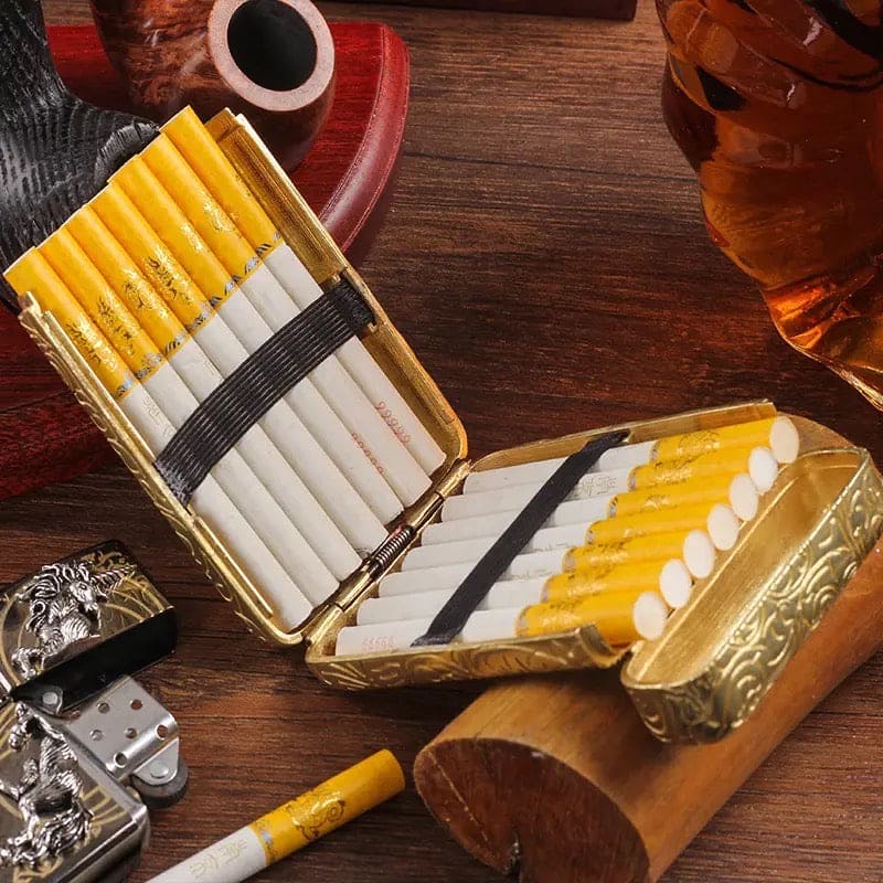 Royal Cigarette Holder, Retro 16 Pcs Cigarette Box, Peaky Blinders Flick Box Holder, Luxury Vintage Carved Cigarette Box, Shelby Smoke Pocket Holder, Portable Smoking Tool, Expandable Cigarette Cases