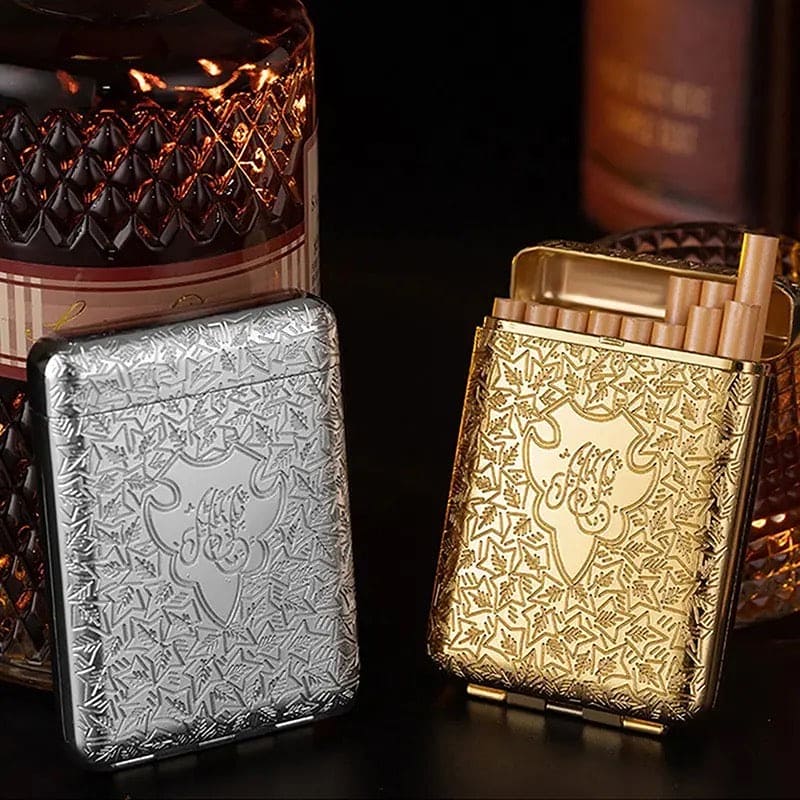 Royal Cigarette Holder, Retro 16 Pcs Cigarette Box, Peaky Blinders Flick Box Holder, Luxury Vintage Carved Cigarette Box, Shelby Smoke Pocket Holder, Portable Smoking Tool, Expandable Cigarette Cases