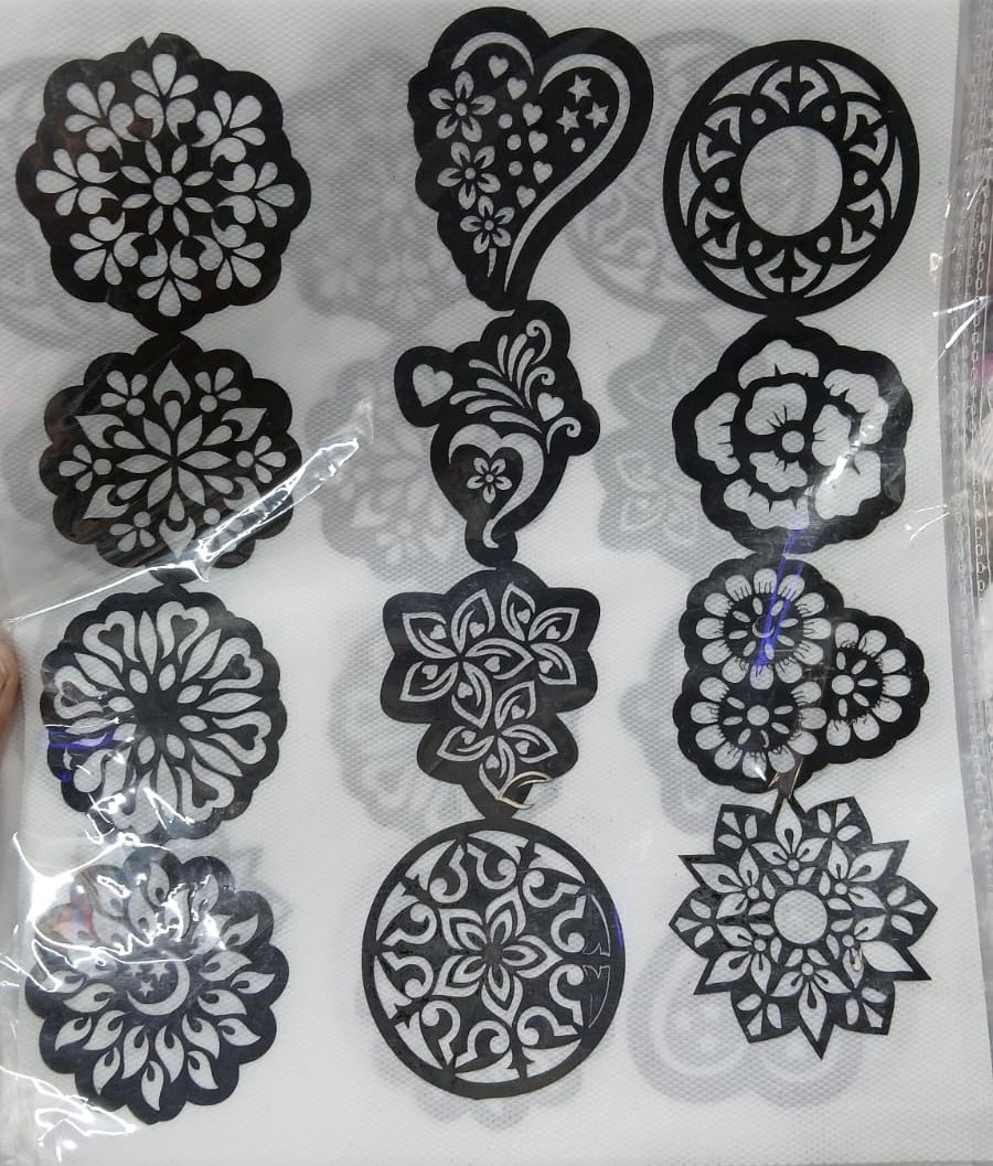 Reusable Mehendi Bunch Stencil, Henna Tattoo Stencil For Women, Body Art Sticker, Reusable Henna Sticker