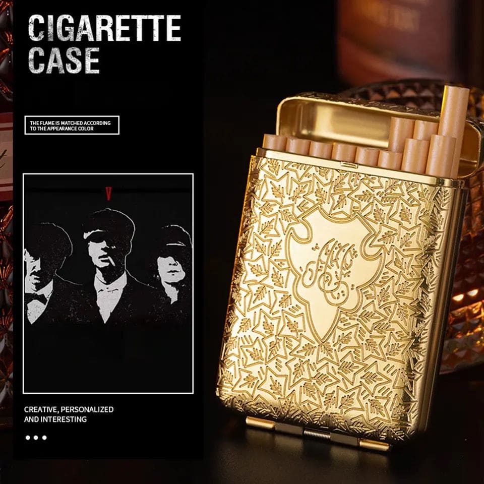 Royal Cigarette Holder, Retro 16 Pcs Cigarette Box, Peaky Blinders Flick Box Holder, Luxury Vintage Carved Cigarette Box, Shelby Smoke Pocket Holder, Portable Smoking Tool, Expandable Cigarette Cases