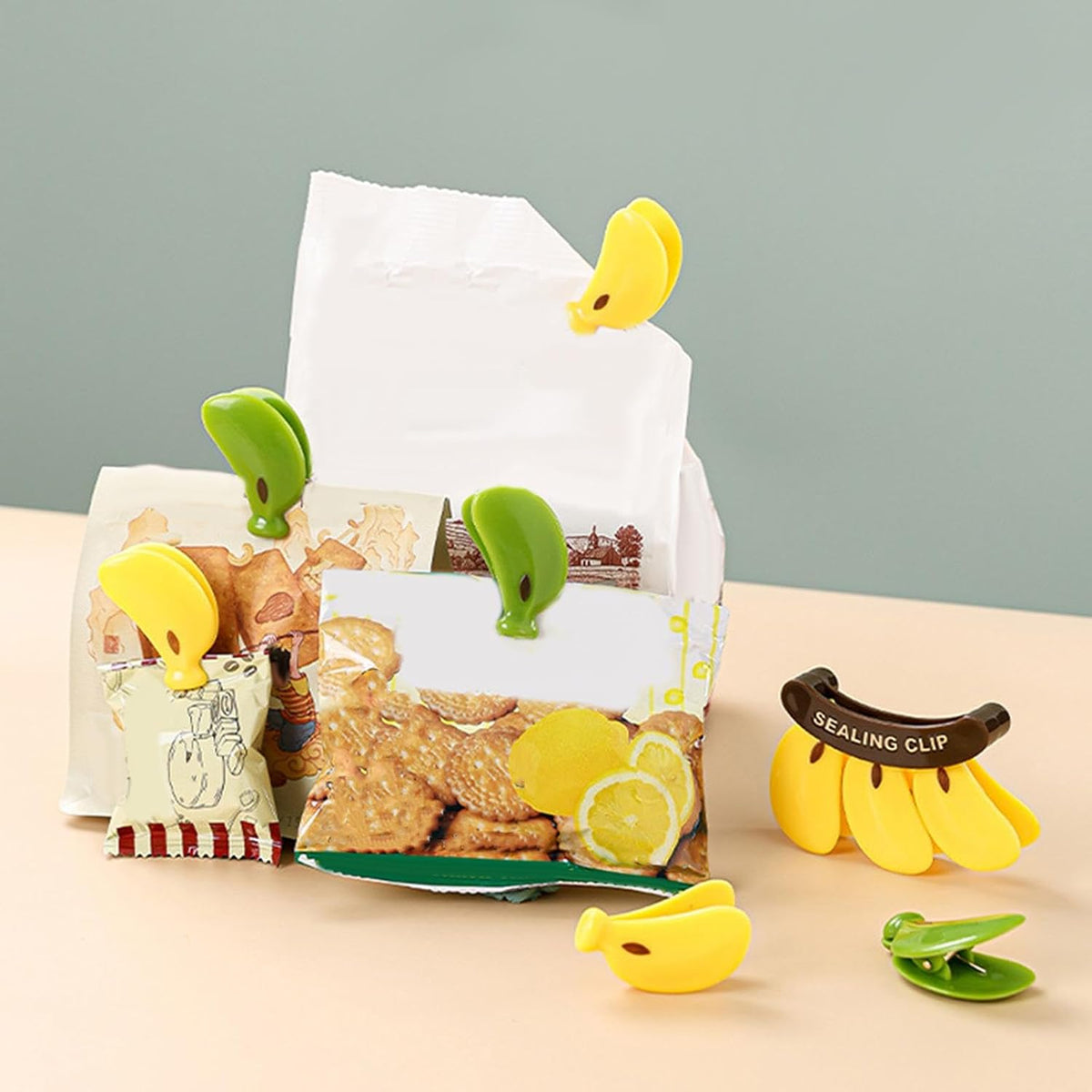 Reusable Banana Shape Sealing Clip, Food Bag Sealer with Fridge Magnet, Food Preservation Sealing Clips, Sealer Clamp Sealing Bag Clips, Kitchen Clips Freezer Bag Clips