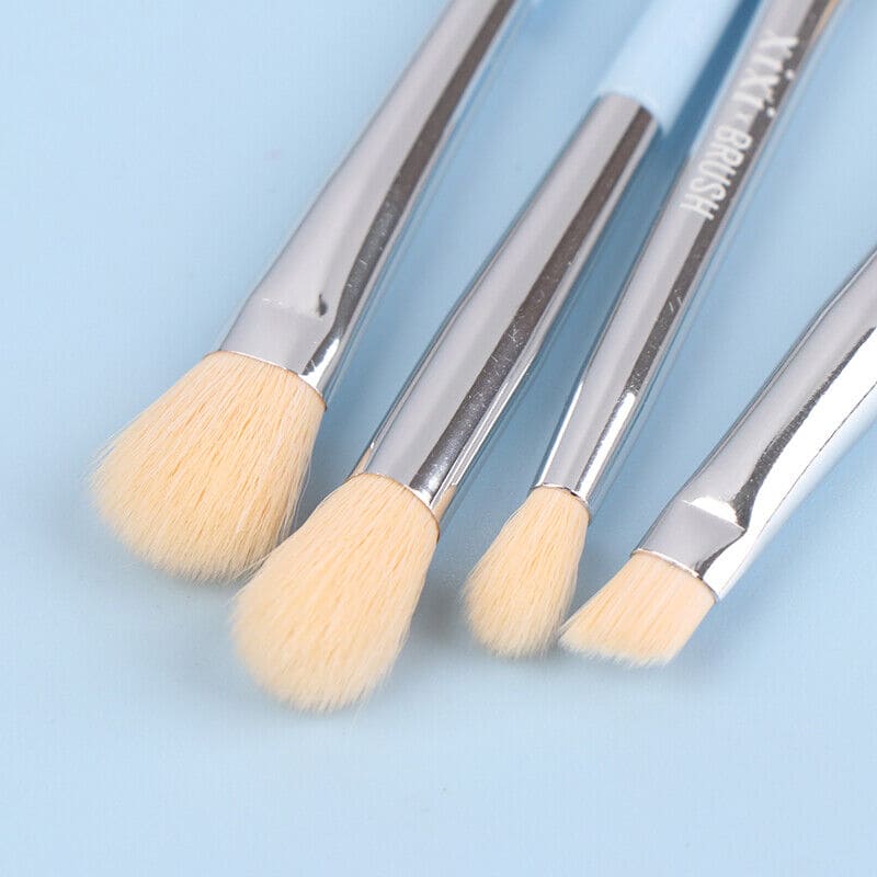 Set Of 4 Candy Makeup Brush Set, Portable Traveling Makeup Brush Set, Beauty Foundation Eye Shadow Tool Makeup Brush Set, Cosmetic Brushes Kit with PVC Case