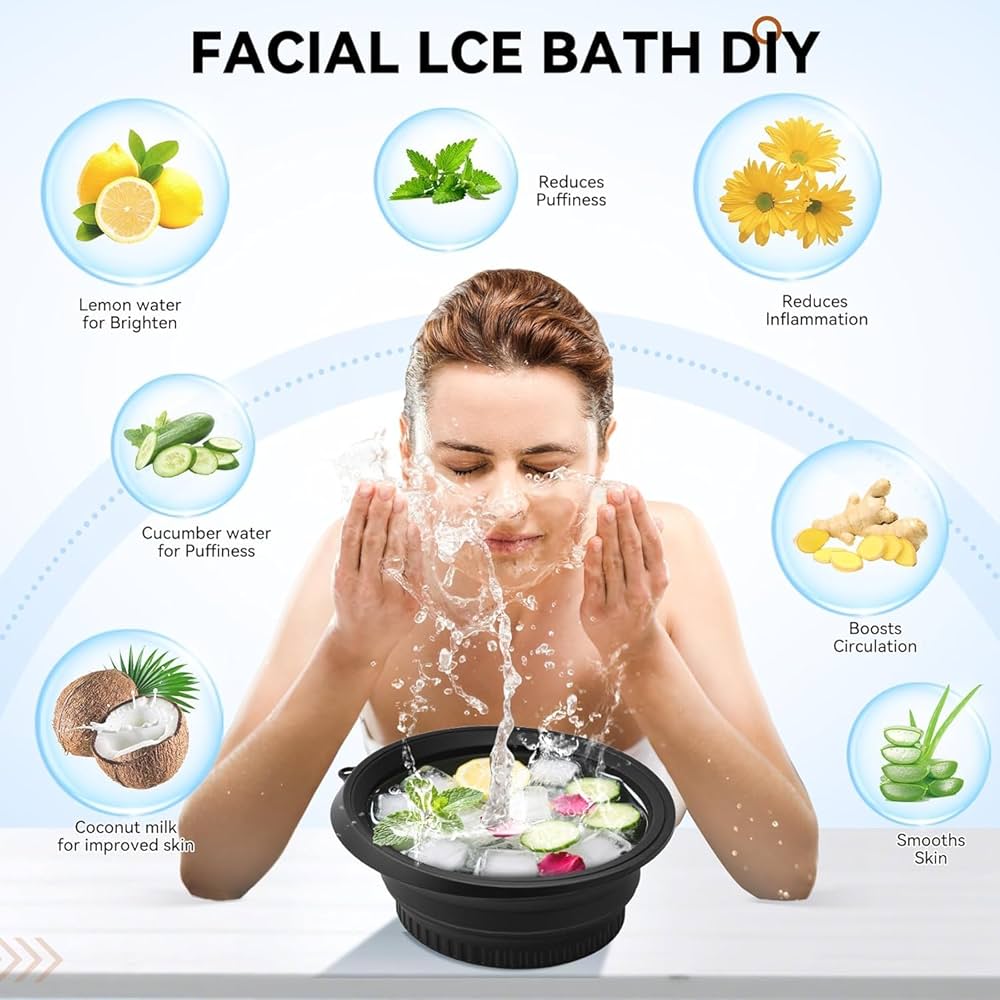 Cooling Facial Ice Bowl For Skincare, Face Ice Therapy Bowl For Daily Skincare, Portable Silicone Ice Bath Bowl For Face Care
