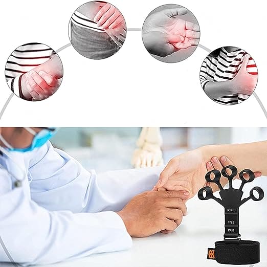 Finger Gripper, 6 Resistant Finger Exerciser, Patients Hand Recovery Physical Tools, Guitar Finger Strengthener, Silicone Gripster Grip, Finger Stretcher Hand Grip, Finger Sleeve for Guitar, Hand Therapy and Training Device