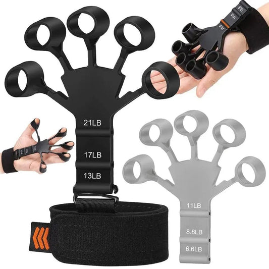 Finger Gripper, 6 Resistant Finger Exerciser, Patients Hand Recovery Physical Tools, Guitar Finger Strengthener, Silicone Gripster Grip, Finger Stretcher Hand Grip, Finger Sleeve for Guitar, Hand Therapy and Training Device