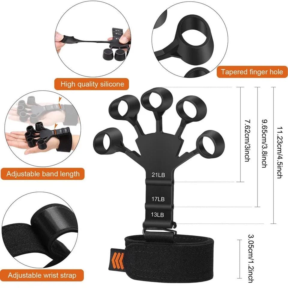 Finger Gripper, 6 Resistant Finger Exerciser, Patients Hand Recovery Physical Tools, Guitar Finger Strengthener, Silicone Gripster Grip, Finger Stretcher Hand Grip, Finger Sleeve for Guitar, Hand Therapy and Training Device