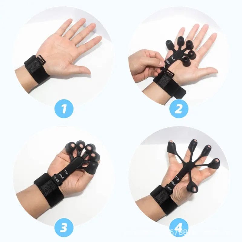 Finger Gripper, 6 Resistant Finger Exerciser, Patients Hand Recovery Physical Tools, Guitar Finger Strengthener, Silicone Gripster Grip, Finger Stretcher Hand Grip, Finger Sleeve for Guitar, Hand Therapy and Training Device