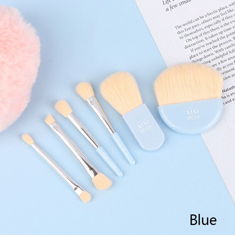 Set Of 4 Candy Makeup Brush Set, Portable Traveling Makeup Brush Set, Beauty Foundation Eye Shadow Tool Makeup Brush Set, Cosmetic Brushes Kit with PVC Case