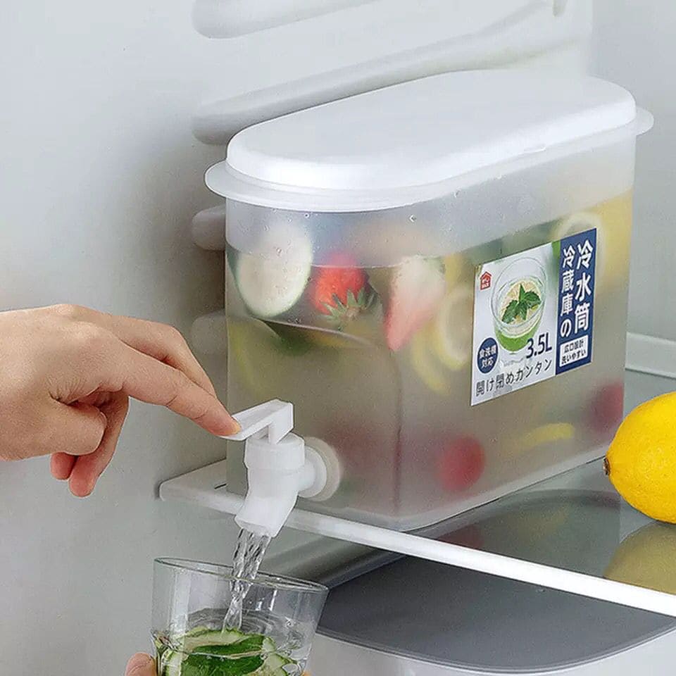 3 Liter Refrigerator Kettle with Faucet, Lemonade Drinkware Water Cooler, Ice Water Beverage Dispenser, Plastic Drink Dispenser For Refrigerator