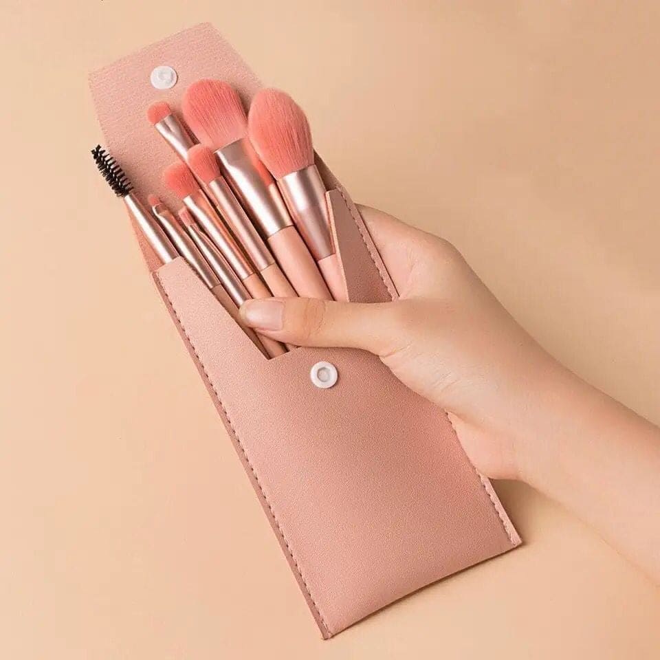 Set Of 8 Professional Makeup Brushes, Mini Travel Portable Soft Makeup Brushes,  Soft Fluffy Makeup Brush Set, Foundation Blush Powder Eyeshadow Concealer Tools with Bag