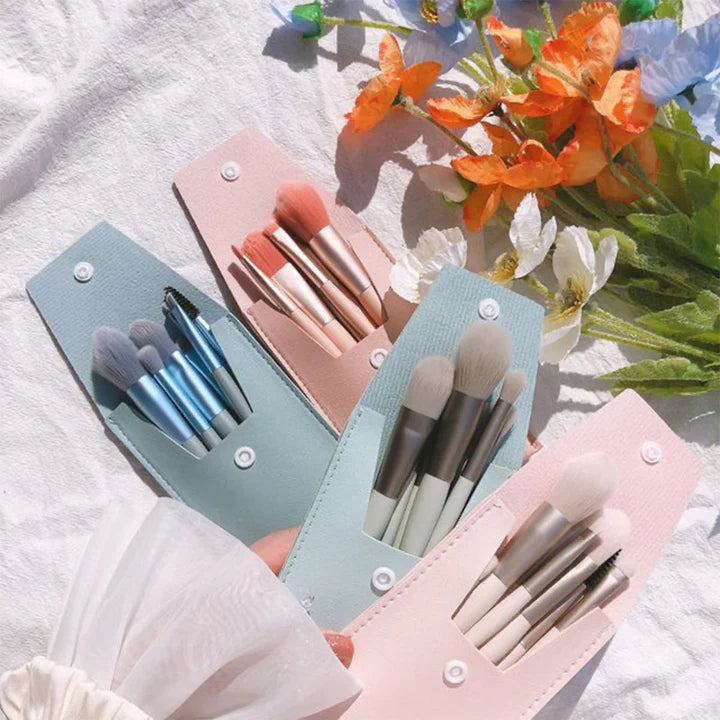 Set Of 8 Professional Makeup Brushes, Mini Travel Portable Soft Makeup Brushes,  Soft Fluffy Makeup Brush Set, Foundation Blush Powder Eyeshadow Concealer Tools with Bag
