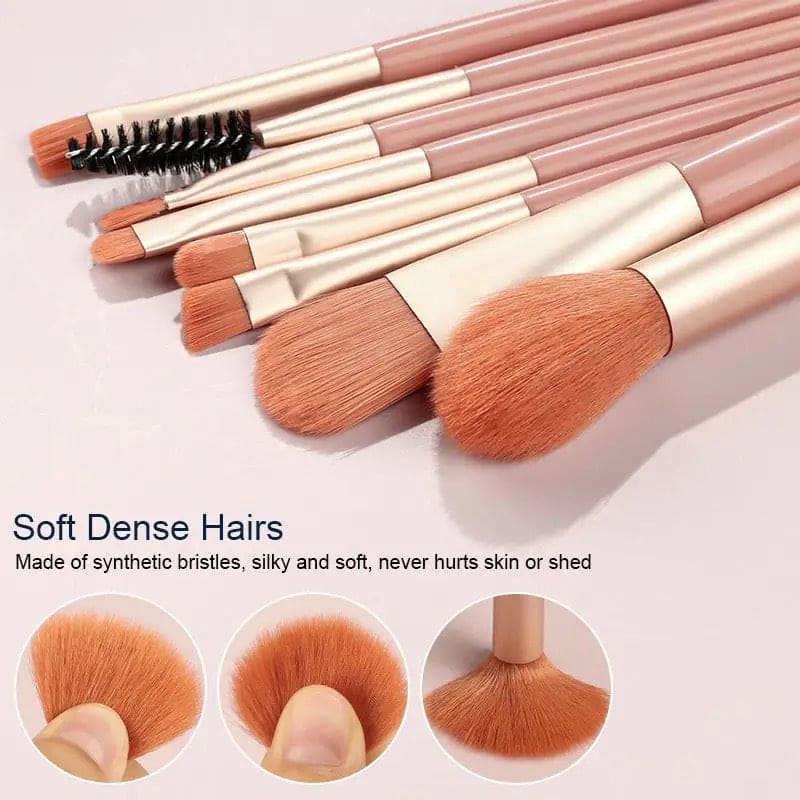 Set Of 8 Professional Makeup Brushes, Mini Travel Portable Soft Makeup Brushes,  Soft Fluffy Makeup Brush Set, Foundation Blush Powder Eyeshadow Concealer Tools with Bag