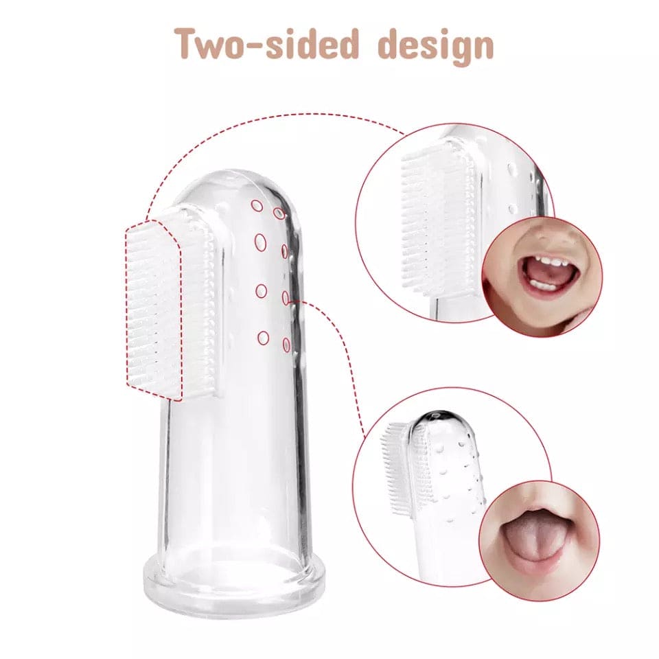 Baby Finger Toothbrush, Silicone Infant Tooth Brush, Baby Silicone Training Brush, Transparent Fingertip Tooth Cleaning Brush, Bad Breath Tartar Teeth Tool, Kids Baby Infant Soft Silicone Teeth Rubber Massager