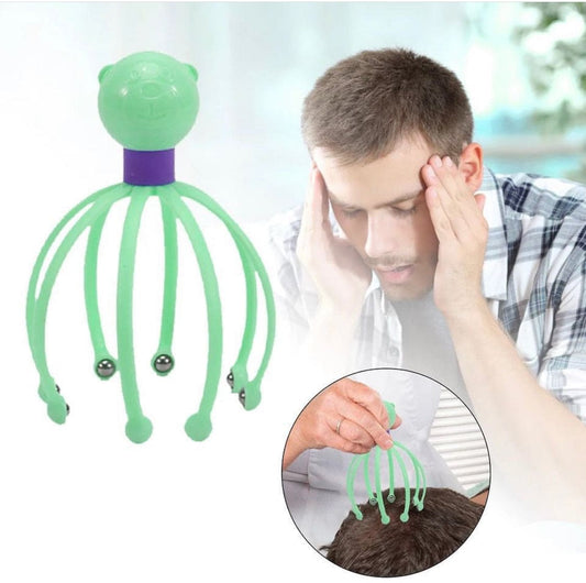 Octopus Hand Held Massager, Head Massager With 8 Roller Balls, Head Scratcher Scalp Massager For Deep Relaxation