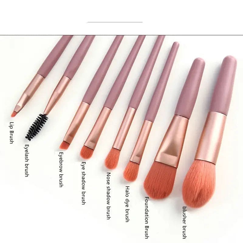 Set Of 8 Mini Makeup Brush Set, Soft Synthetic Hair Brushes, Eyeshadow Foundation Sculpting Brushes, Portable Soft Concealer Brush, Beauty Foundation Eye Shadow Tool Eyelash Brush With Bag