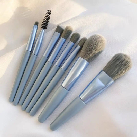 Set Of 8 Mini Makeup Brush Set, Soft Synthetic Hair Brushes, Eyeshadow Foundation Sculpting Brushes, Portable Soft Concealer Brush, Beauty Foundation Eye Shadow Tool Eyelash Brush With Bag