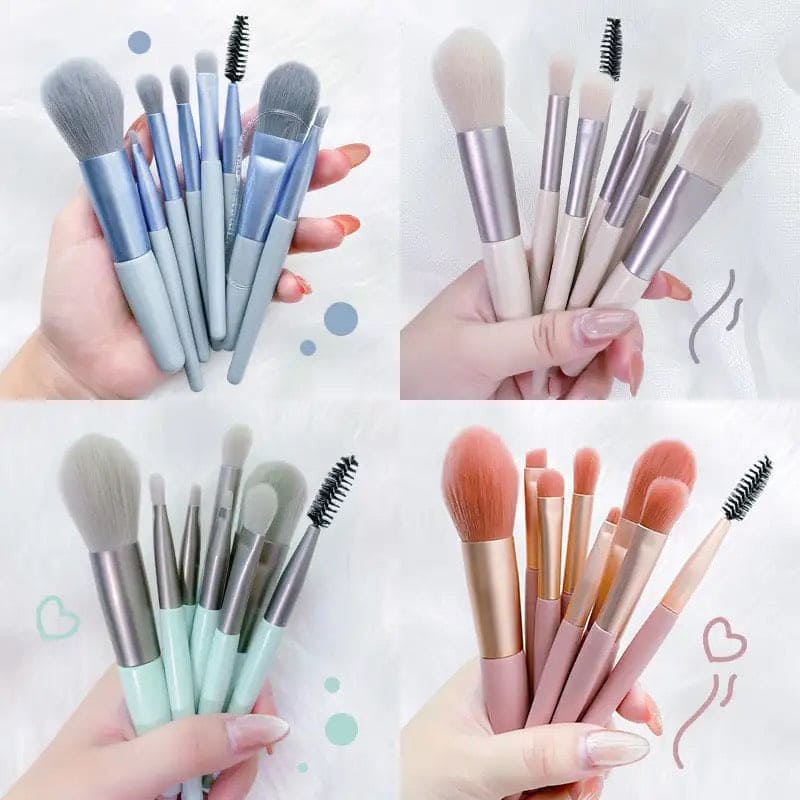 Set Of 8 Mini Makeup Brush Set, Soft Synthetic Hair Brushes, Eyeshadow Foundation Sculpting Brushes, Portable Soft Concealer Brush, Beauty Foundation Eye Shadow Tool Eyelash Brush With Bag