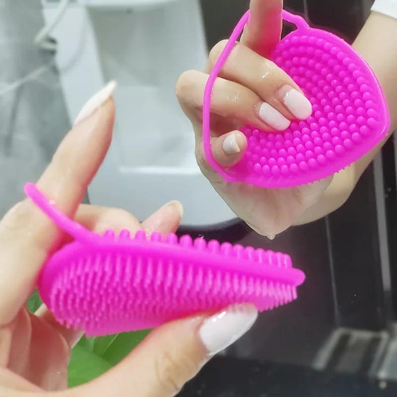 Set of 3 Silicon Heart Sponge, Baby Shampoo Shower Brush, Children Silicone Rubbing Mud, Massage Body Bath Brush, Kids Skin Care Nursing Bath Rubbing Supplies