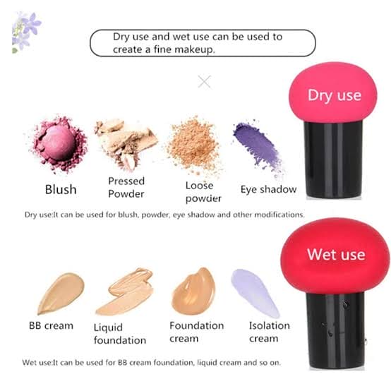 Mushroom Shape Makeup Blender, Cosmetic Foundation Puff, Makeup Powder Puff, Multifunction Dry & Wet Beauty Makeup Tool, Cosmetic Puff for Liquids Foundation, Facial Foundation Makeup Sponge