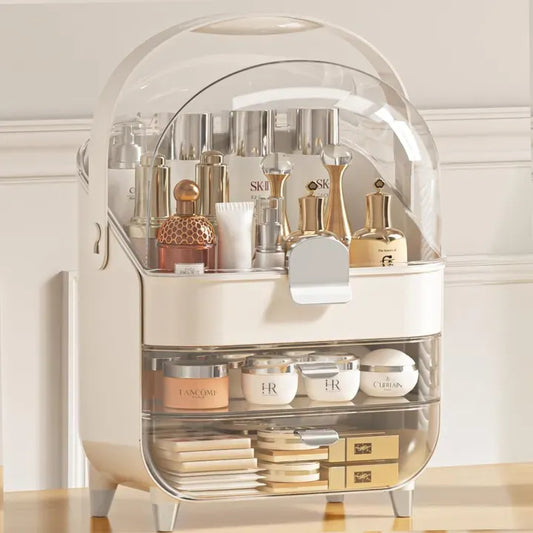 Cosmetic Storage Box Large Capacity Waterproof Dustproof Jewelry Makeup Storage 2 Drawers